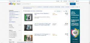 Head over to eBay and search for anything you want. Here, I've searched for our good friend Final Fantasy VII on PS1.