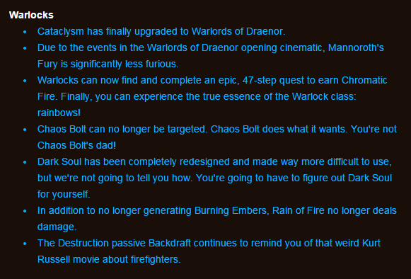 World of Warcraft Patch Notes